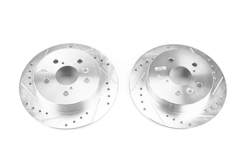 Power Stop JBR1764XPR Evolution Performance Drilled Slotted  Plated Rear Brake Rotor Pair For Toyota Camry 20182024 Model Specific